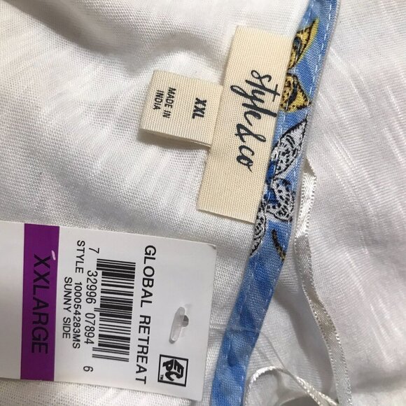 STYLE & CO V-neck Extended Floral Hem Tank Top NWT XXL - Picture 7 of 8